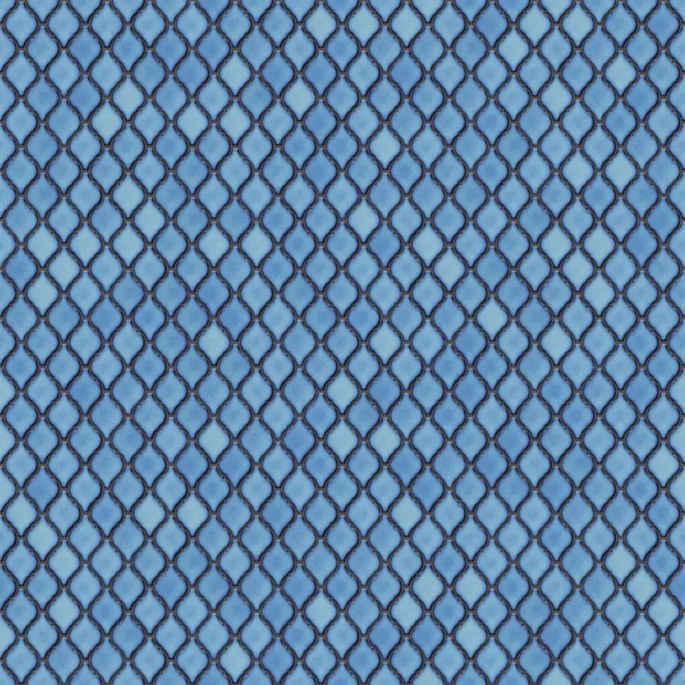 Mozaika ceramiczna Arabeska Mała Blue niebieska - szklanemozaiki.pl