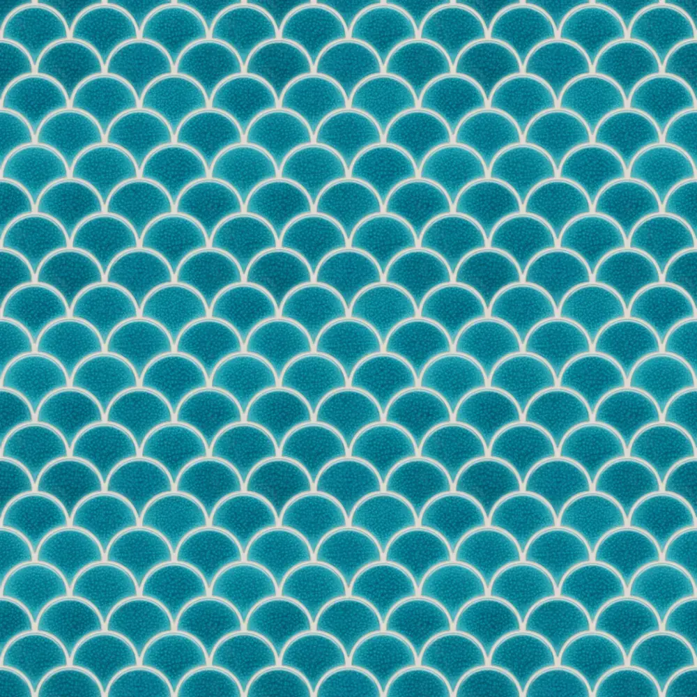 MOZAIKA CERAMICZNA FISH SCALE DEEP BLUE NIEBIESKA – dekoracyjne do wnętrz – Szklane Mozaiki