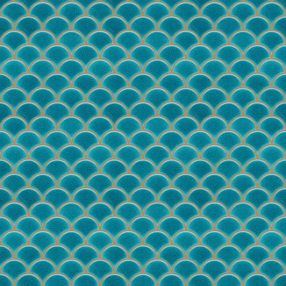 MOZAIKA CERAMICZNA FISH SCALE DEEP BLUE NIEBIESKA – dekoracyjne do wnętrz – Szklane Mozaiki