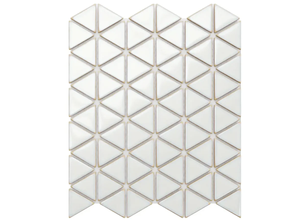 MOZAIKA CERAMICZNA TRIANGLE BLANKET SOFT CREMA BIAŁA – dekoracyjne do wnętrz – Szklane Mozaiki