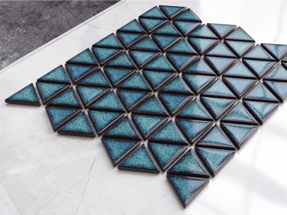 MOZAIKA CERAMICZNA TRIANGLE BLANKET ATLANTIC BLUE – dekoracyjne do wnętrz – Szklane Mozaiki