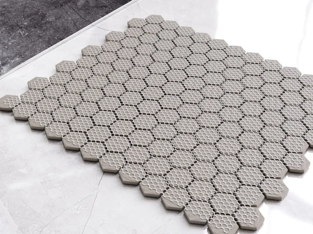 Mozaika ceramiczna Heksagon Black czarny matowy mały - szklanemozaiki.pl