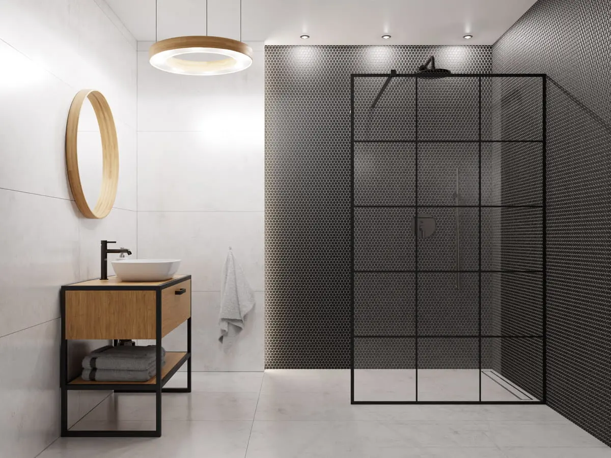 Mozaika ceramiczna Heksagon Black czarny matowy mały - szklanemozaiki.pl