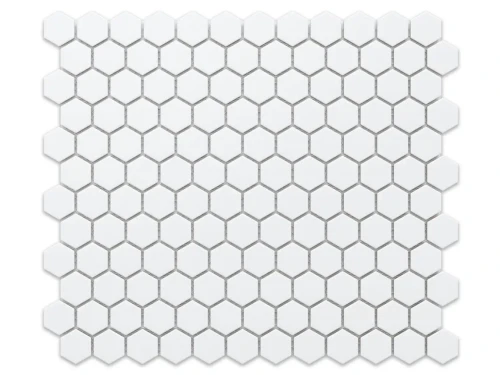 MOZAIKA CERAMICZNA HEKSAGON WHITE BIAŁY MATOWY MAŁY