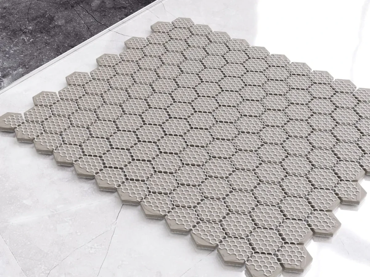 Mozaika ceramiczna Heksagon White biały matowy mały - szklanemozaiki.pl