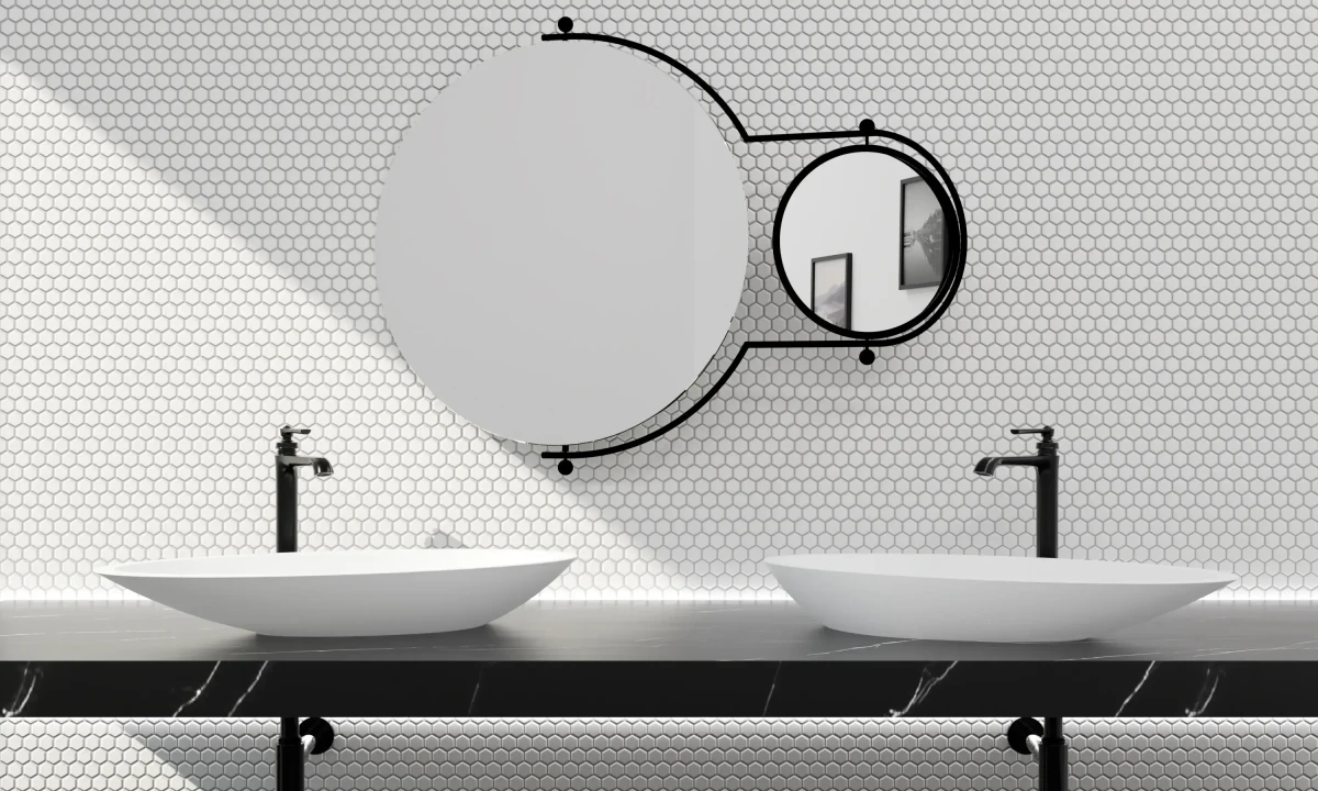 Mozaika ceramiczna Heksagon White biały matowy mały - szklanemozaiki.pl