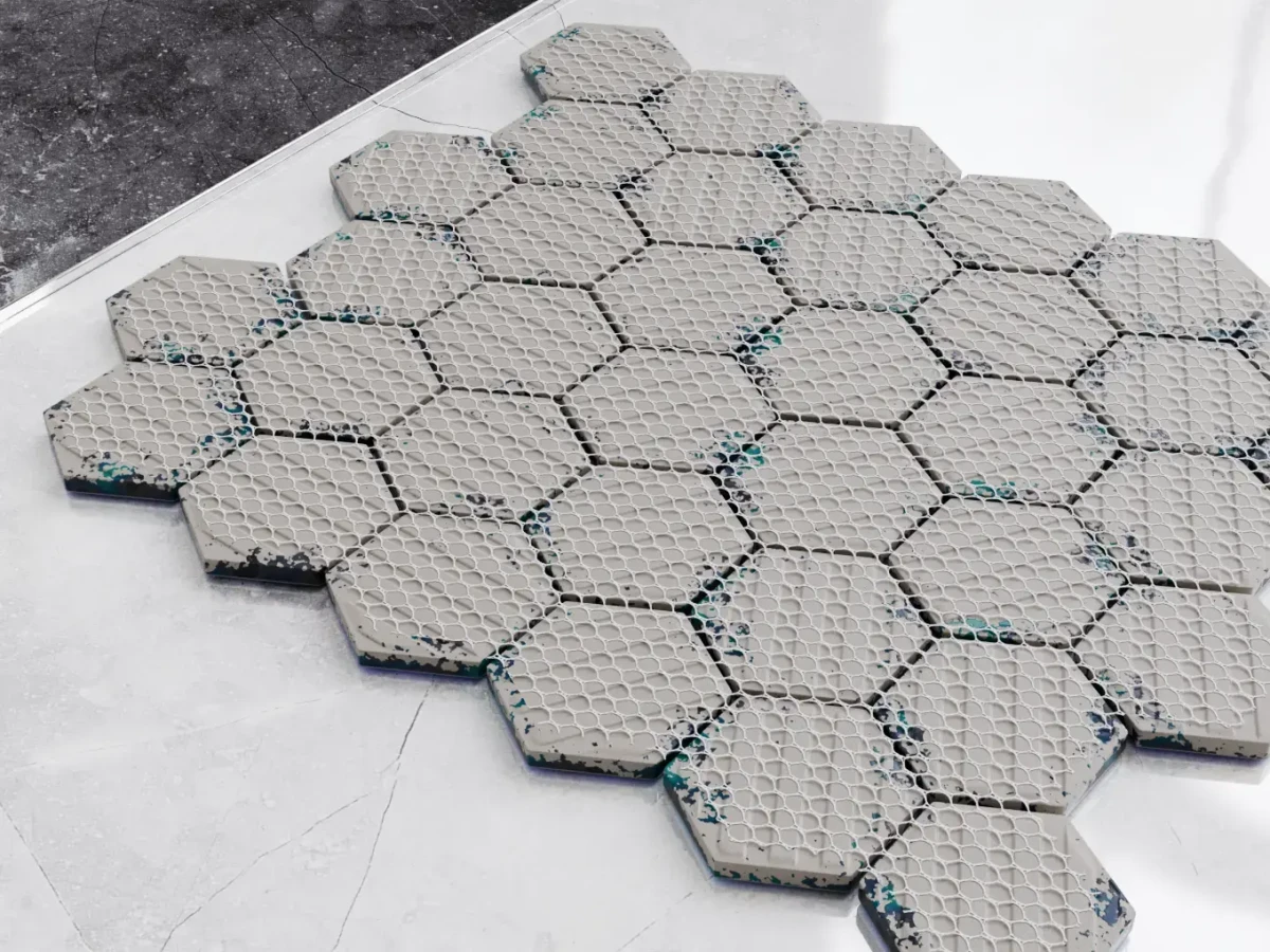 Mozaika ceramiczna Heksagon Mykonos Blue niebieska - szklanemozaiki.pl