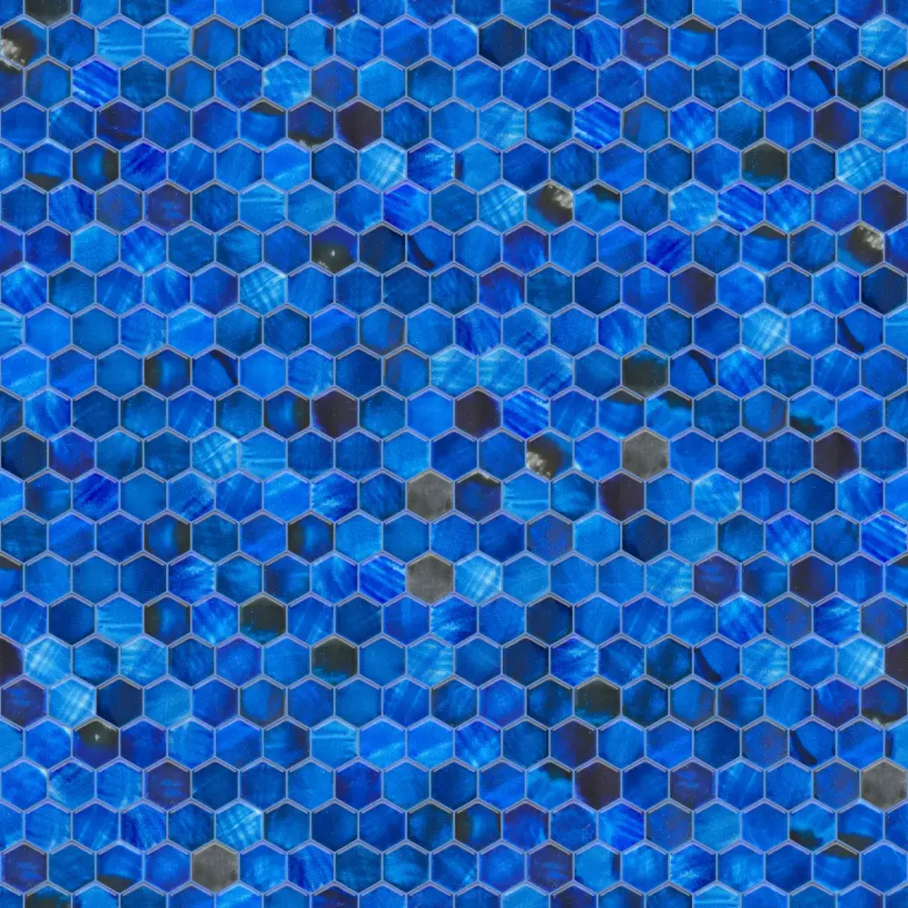 Mozaika ceramiczna Heksagon Mykonos Blue niebieska - szklanemozaiki.pl