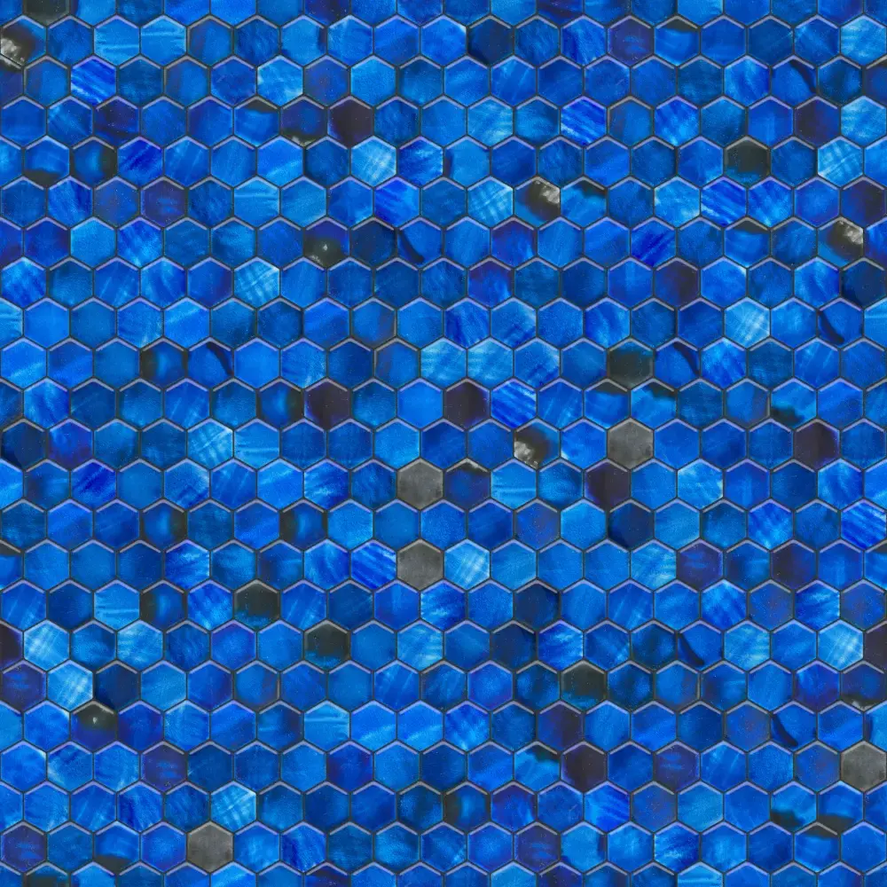 Mozaika ceramiczna Heksagon Mykonos Blue niebieska - szklanemozaiki.pl