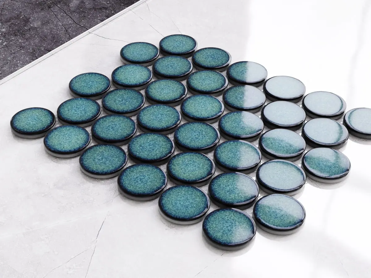 Mozaika ceramiczna Circle Dots Atlantic połysk - szklanemozaiki.pl
