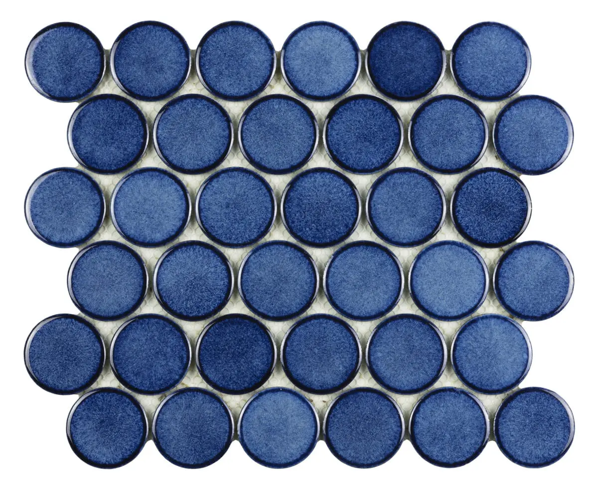 Mozaika ceramiczna  Circle Dots Royal blue niebieska - szklanemozaiki.pl