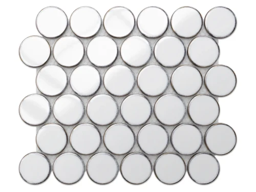 MOZAIKA CERAMICZNA CIRCLE DOTS WHITE