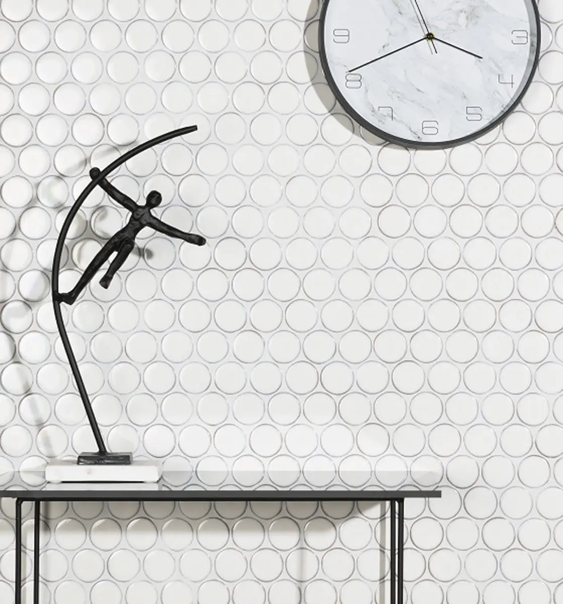 Mozaika ceramiczna Circle Dots white - szklanemozaiki.pl