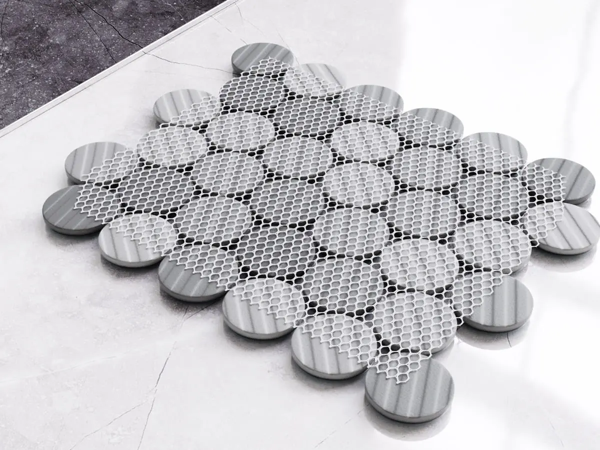 Mozaika ceramiczna Circle Dots white - szklanemozaiki.pl