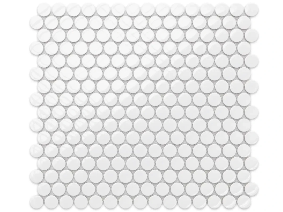 Mozaika ceramiczna Penny Dots white połysk - szklanemozaiki.pl