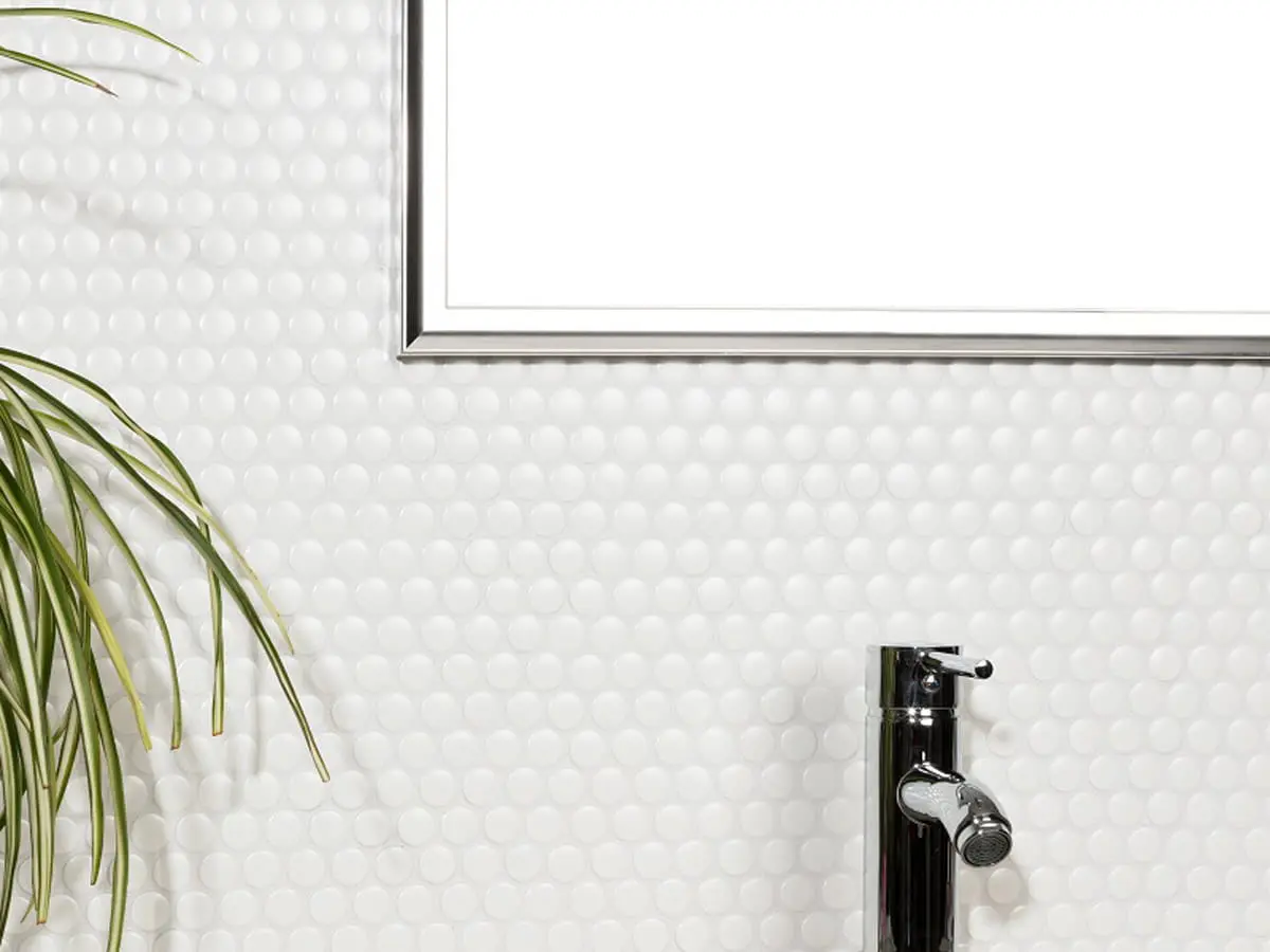 Mozaika ceramiczna Penny Dots white połysk - szklanemozaiki.pl