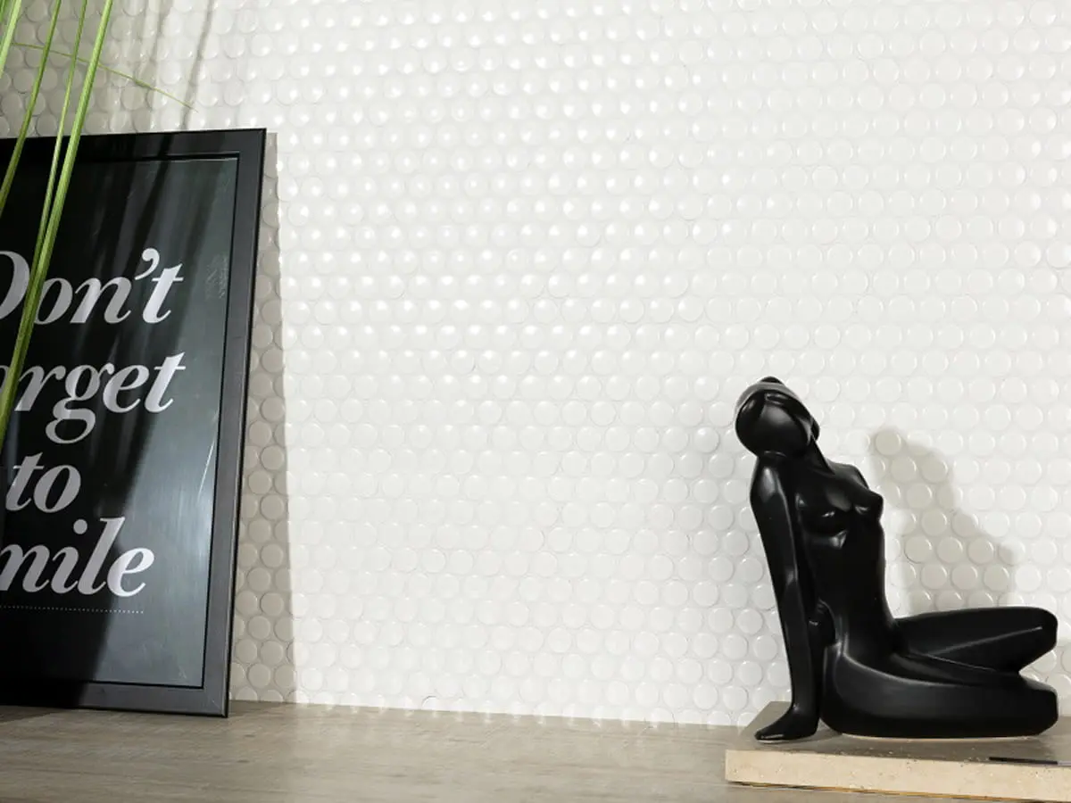 Mozaika ceramiczna Penny Dots white połysk - szklanemozaiki.pl