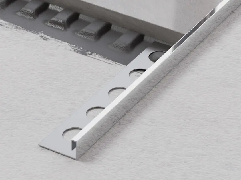 PROFIL LICOWY Js OZDOBNY SREBRNY POŁYSK DO PŁYTEK REKTYFIKOWANYCH – dekoracyjne do wnętrz – Szklane Mozaiki