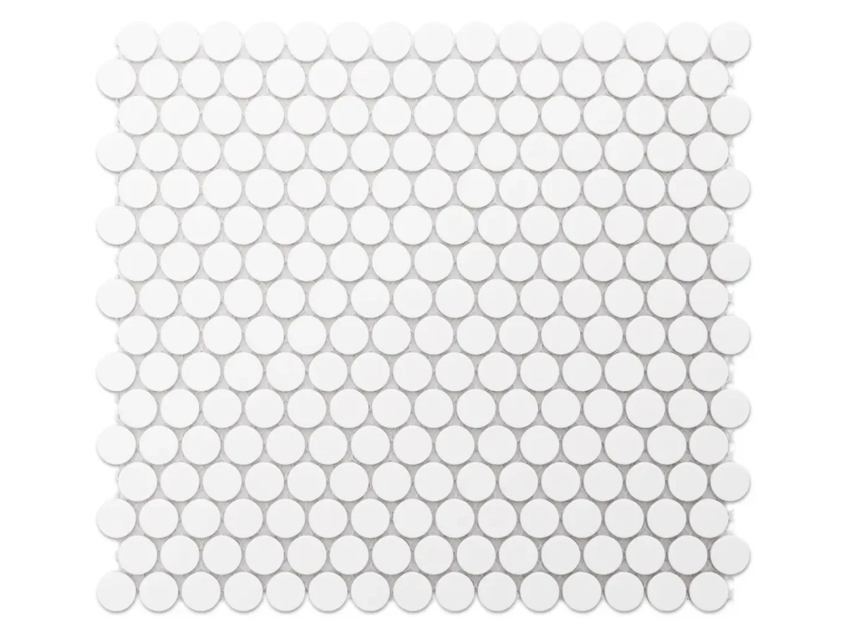 Mozaika ceramiczna Penny Dots white matowa - szklanemozaiki.pl