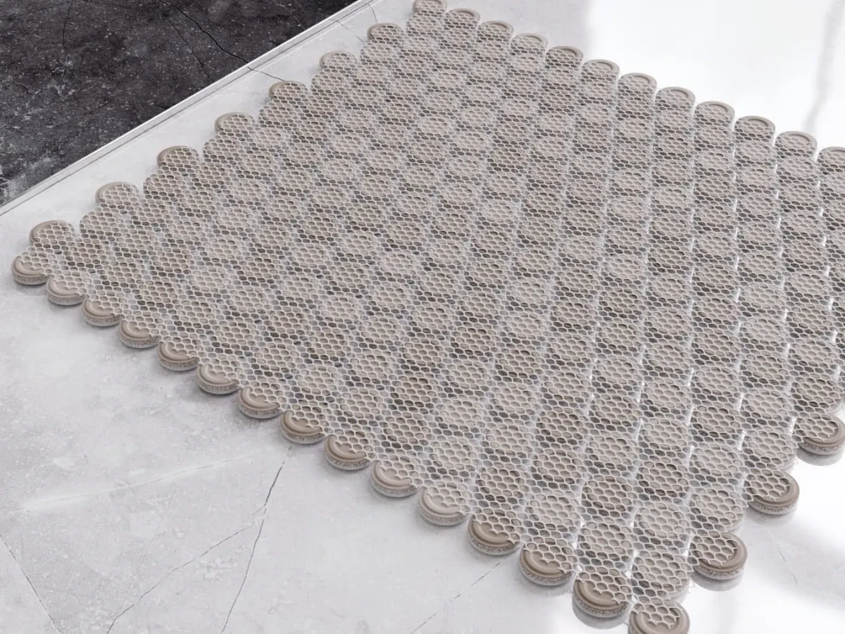 Mozaika ceramiczna Penny Dots white matowa - szklanemozaiki.pl
