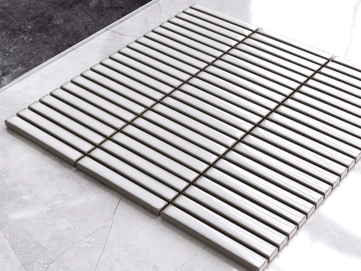 Mozaika ceramiczna Mini Piano White połysk 29×28,2 – szklanemozaiki.pl