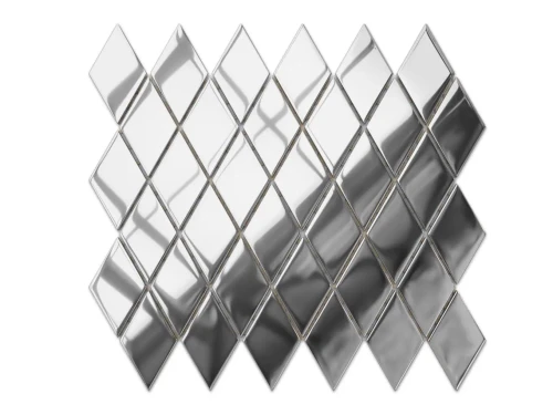MOZAIKA SZKLANA KARO ROMB SILVER SREBRNA CHROM METALIC 