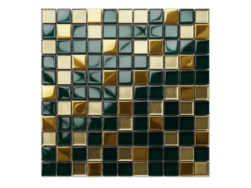 MOZAIKA SZKLANA ZŁOTA ZIELONA GOLD AGAT 30x30cm 8mm