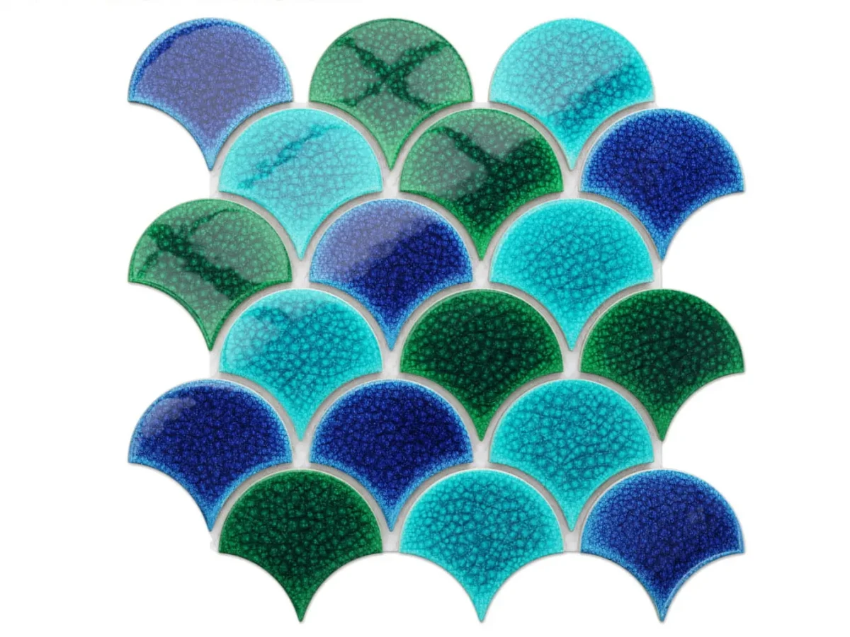 Mozaika ceramiczna Fish Scale Blue Ocean Mix - szklanemozaiki.pl