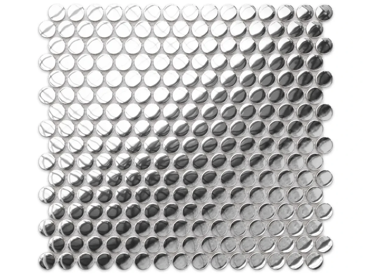 MOZAIKA CERAMICZNA PENNY DOTS SILVER CHROM METALIC – dekoracyjne do wnętrz – Szklane Mozaiki