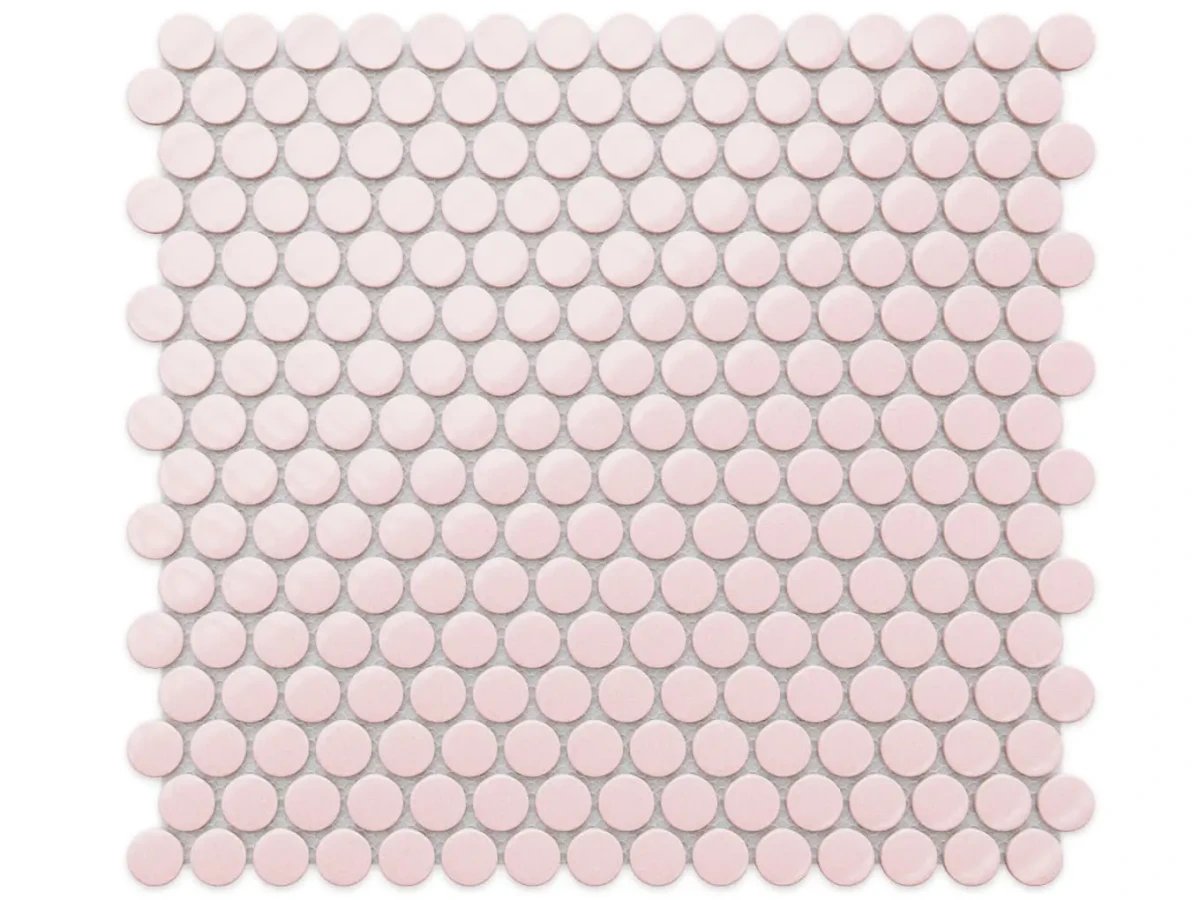 MOZAIKA CERAMICZNA PENNY DOTS ROSE RÓŻÓWA MATOWA – dekoracyjne do wnętrz – Szklane Mozaiki