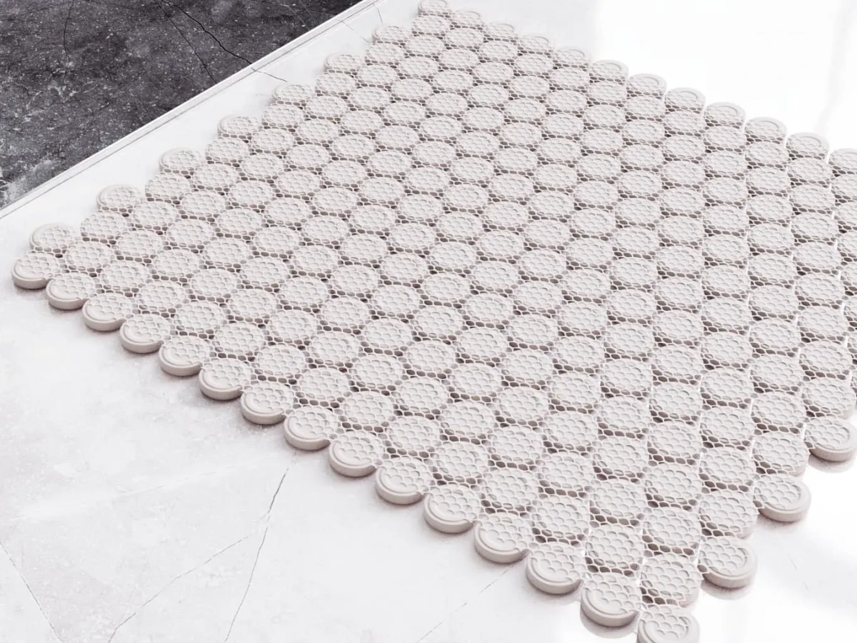 MOZAIKA CERAMICZNA PENNY DOTS ROSE RÓŻÓWA MATOWA – dekoracyjne do wnętrz – Szklane Mozaiki