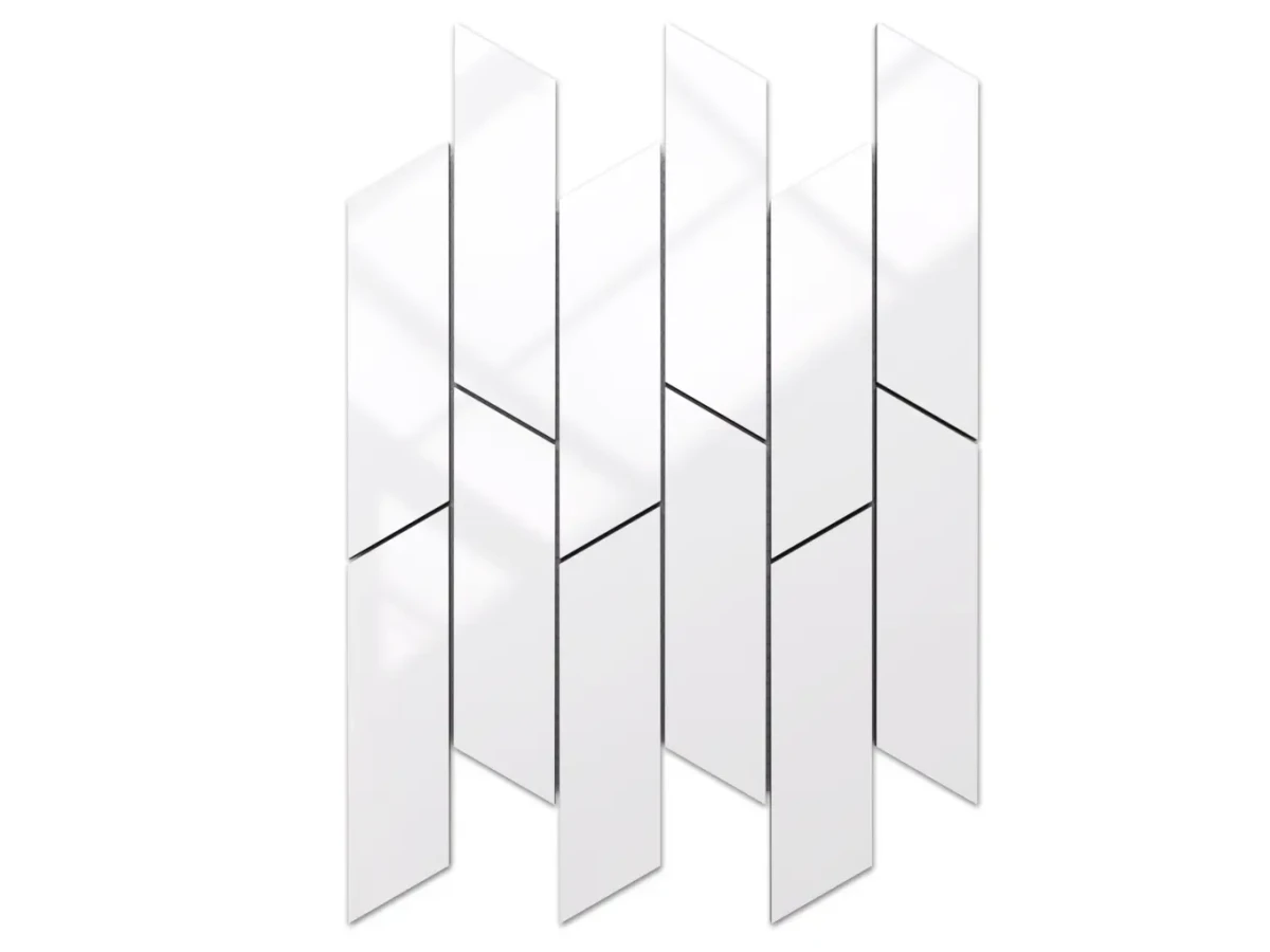 MOZAIKA CERAMICZNA CHEVRON STORM ALASKA WHITE – dekoracyjne do wnętrz – Szklane Mozaiki