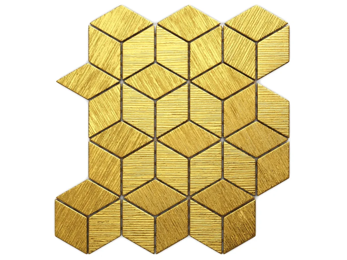 MOZAIKA SZKLANA ROMB DIAMOND ZŁOTA GOLD STRUKTURA – dekoracyjne do wnętrz – Szklane Mozaiki