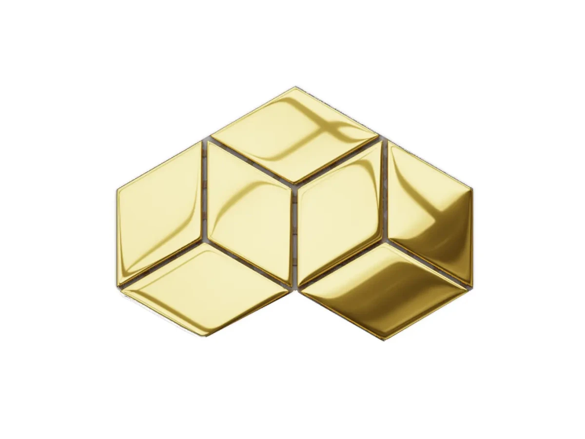 MOZAIKA SZKLANA ROMB CHEVRON ZŁOTA GOLD STRUKTURA – dekoracyjne do wnętrz – Szklane Mozaiki