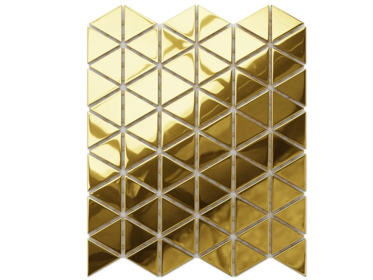 MOZAIKA SZKLANA TRIANGLE BLANKET ZŁOTA GOLD – dekoracyjne do wnętrz – Szklane Mozaiki