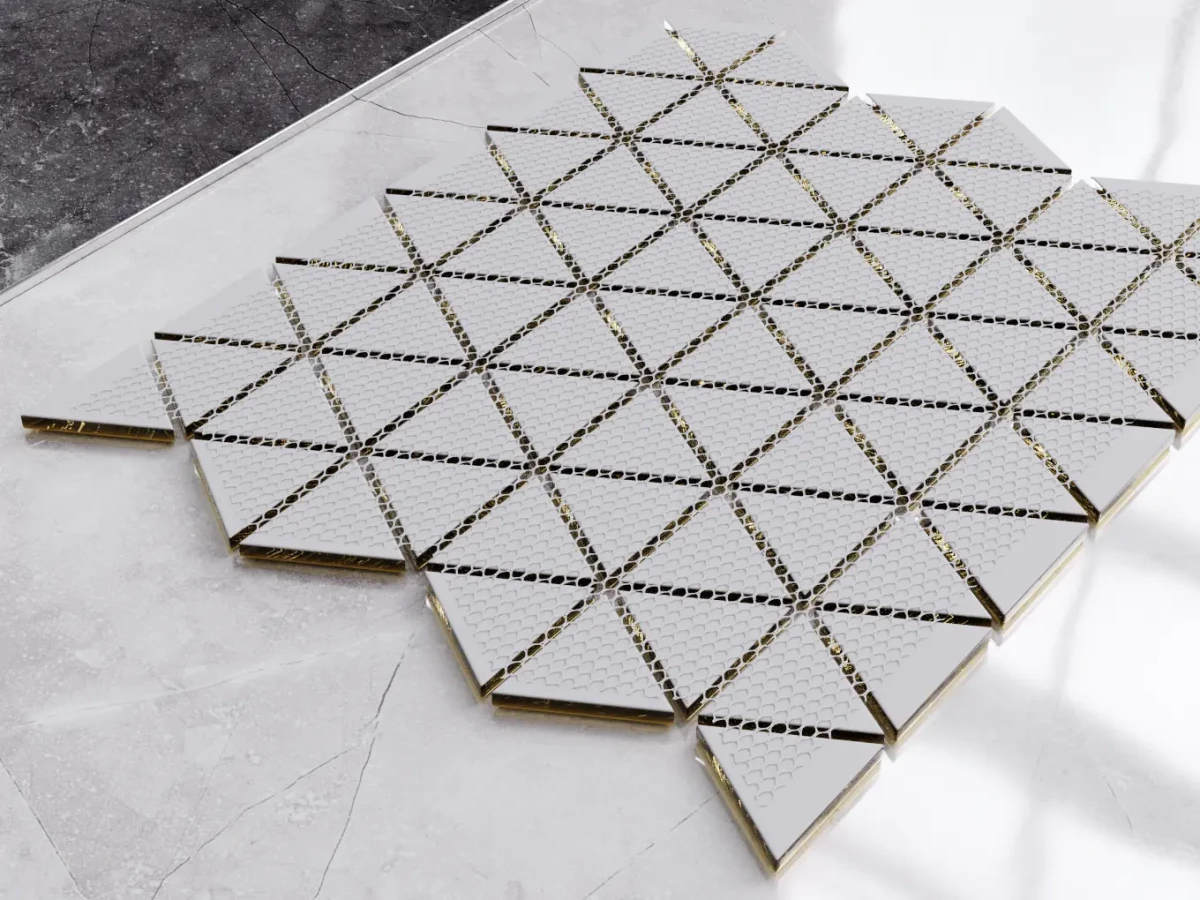 MOZAIKA SZKLANA TRIANGLE BLANKET ZŁOTA GOLD – dekoracyjne do wnętrz – Szklane Mozaiki