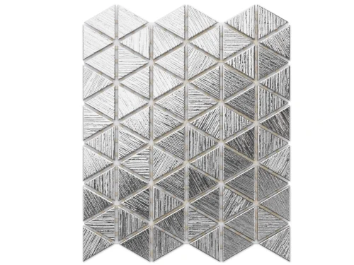 MOZAIKA SZKLANA TRIANGLE BLANKET SILVER SREBRNA CHROM STRUKTURA