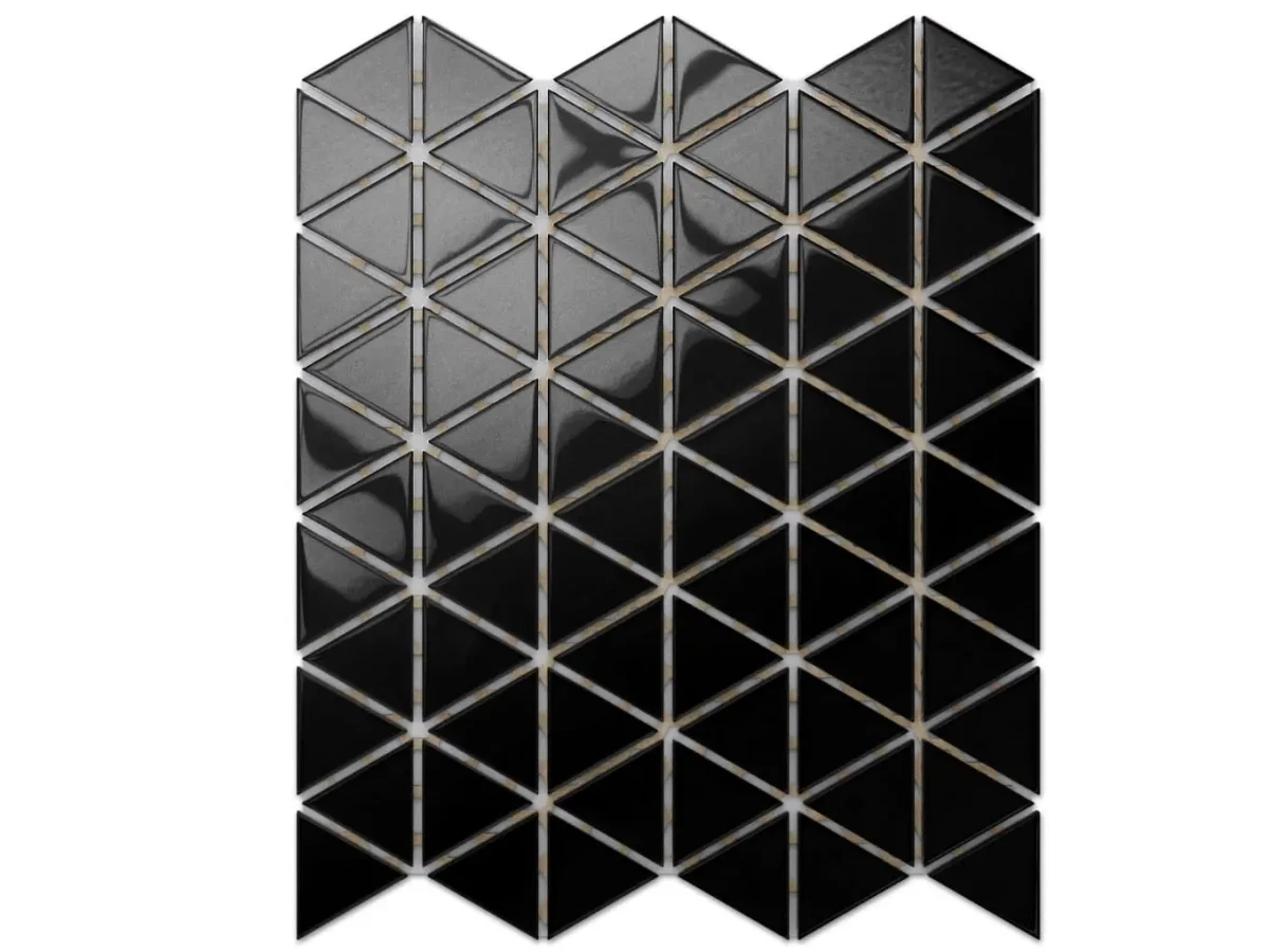 MOZAIKA SZKLANA TRIANGLE BLANKET CZARNA BLACK – dekoracyjne do wnętrz – Szklane Mozaiki