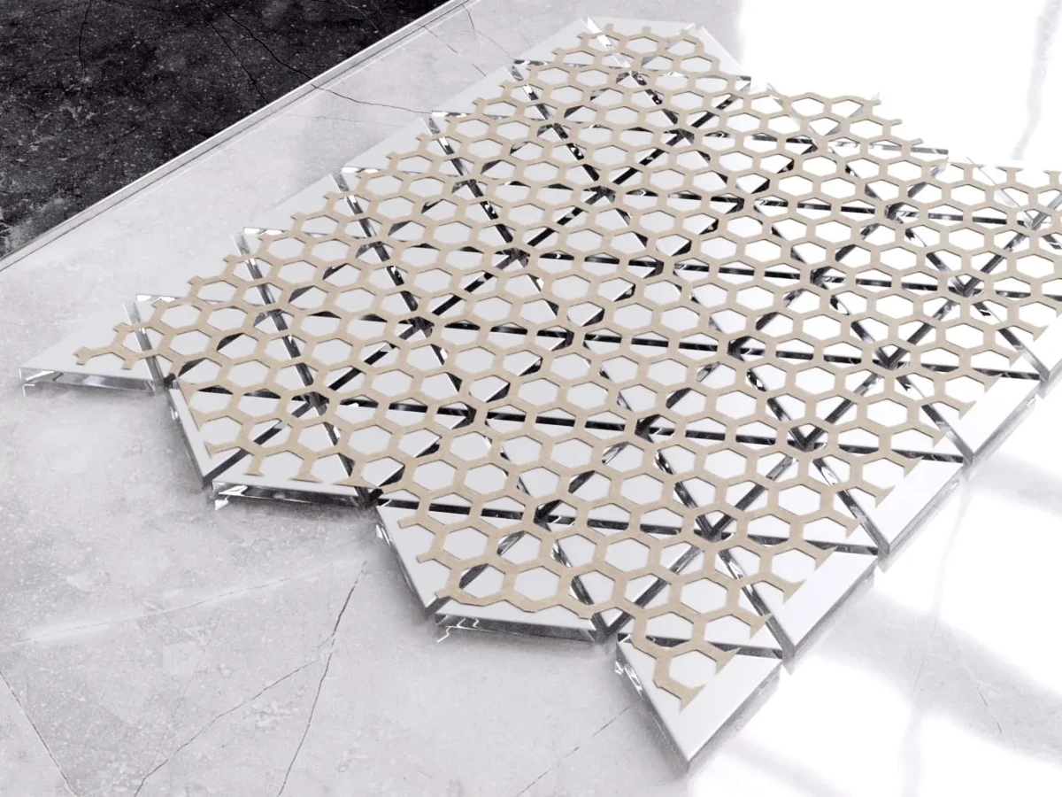 MOZAIKA SZKLANA TRIANGLE BLANKET BIAŁA WHITE – dekoracyjne do wnętrz – Szklane Mozaiki