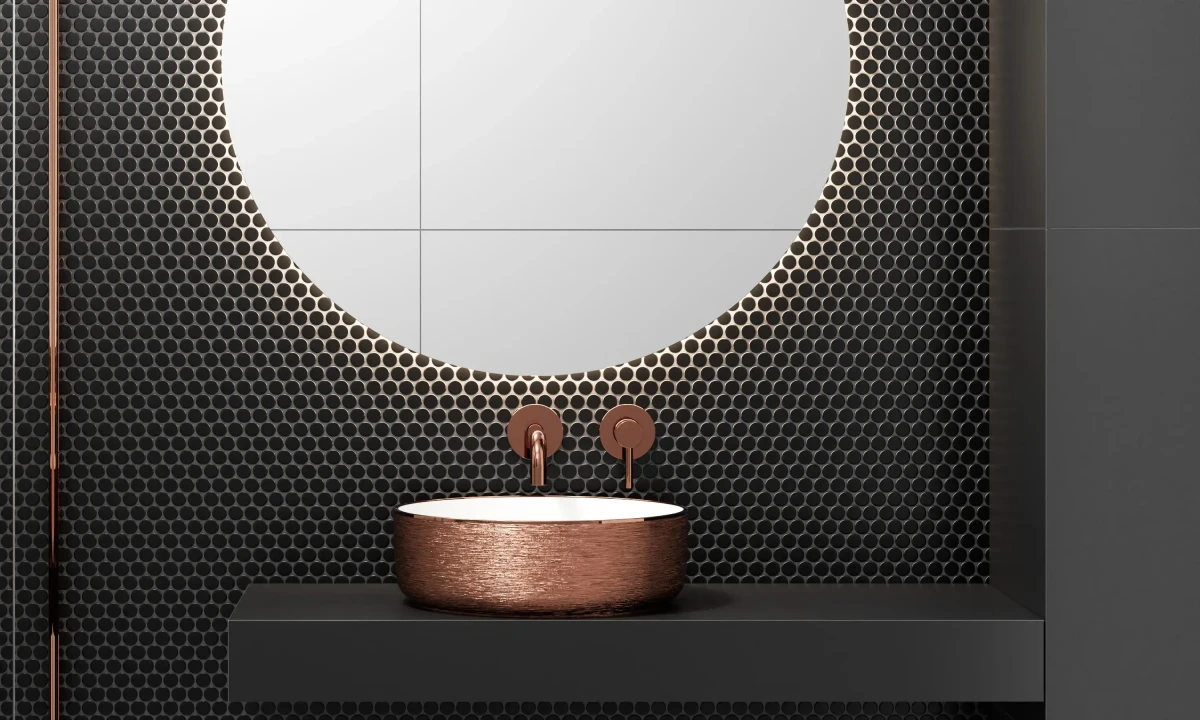 Mozaika ceramiczna Penny Dots czarna matowa satyna - szklanemozaiki.pl