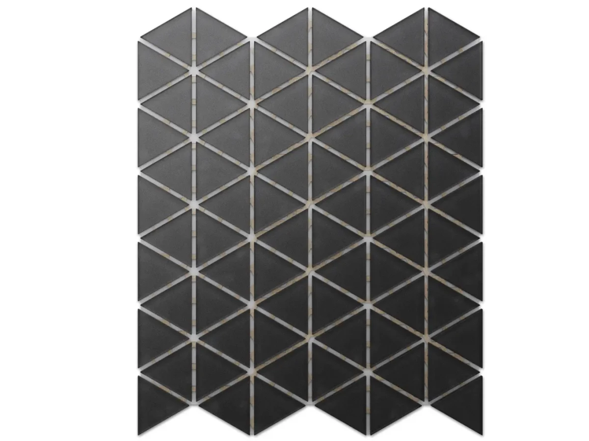 MOZAIKA SZKLANA TRIANGLE BLANKET CZARNA SOFT BLACK  – dekoracyjne do wnętrz – Szklane Mozaiki