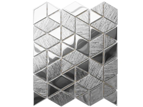 MOZAIKA SZKLANA TRIANGLE DIAMOND SILVER SREBRNA