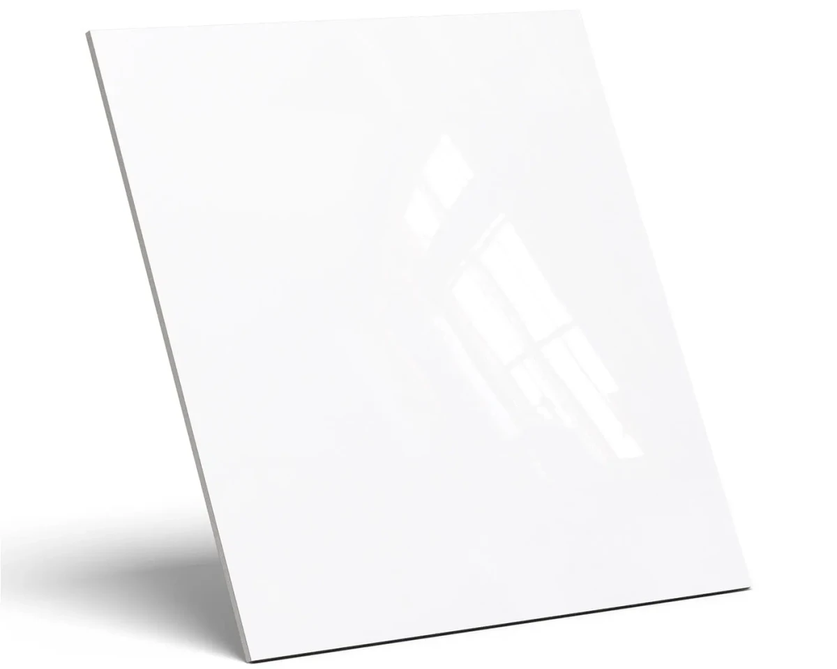 PŁYTKA REKTYFIKOWANA SZKLIWIONA BIAŁA ALASKA POLER 60x60cm – dekoracyjne do wnętrz – Szklane Mozaiki