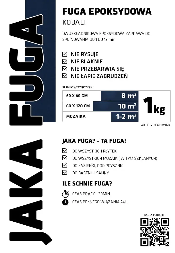 JAKA FUGA | epoksydowa FUGA KOBALT do płytek i mozaik – dekoracyjne do wnętrz – Szklane Mozaiki