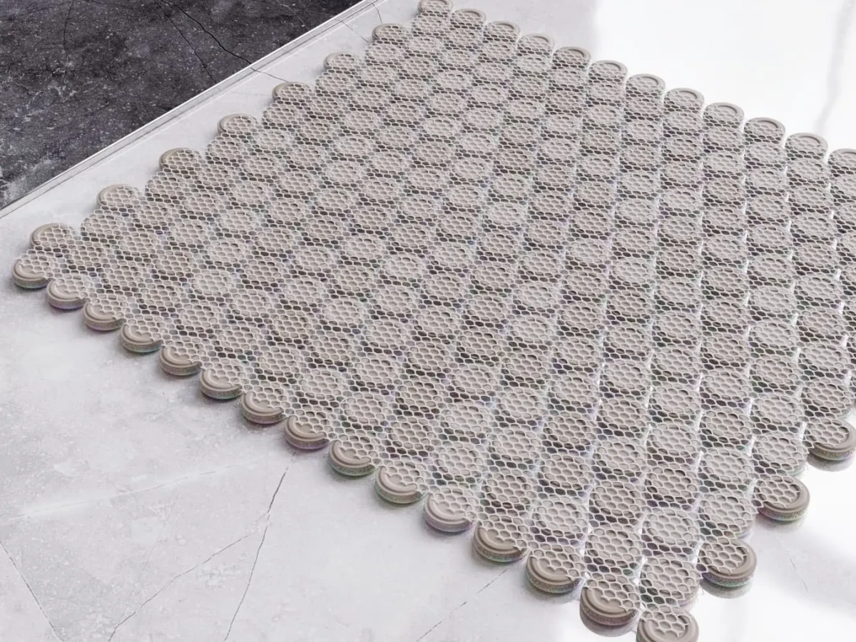 Mozaika ceramiczna Penny Dots white pearl połysk - szklanemozaiki.pl