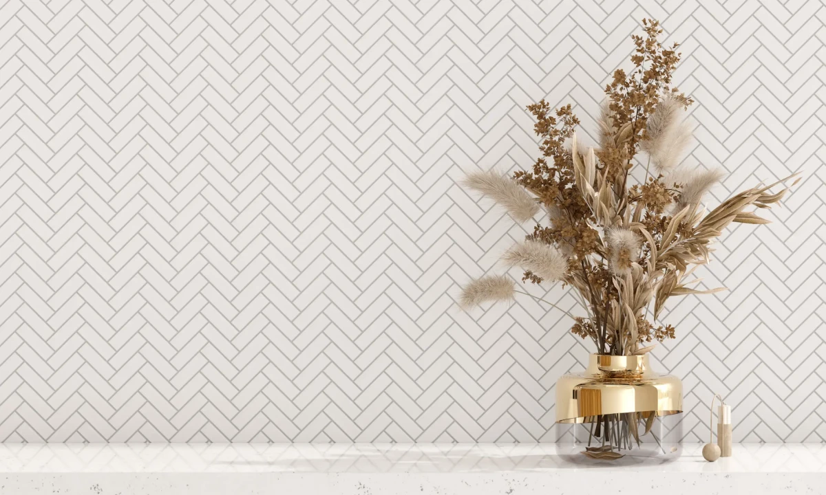 Mozaika ceramiczna mini chevron white połysk - szklanemozaiki.pl