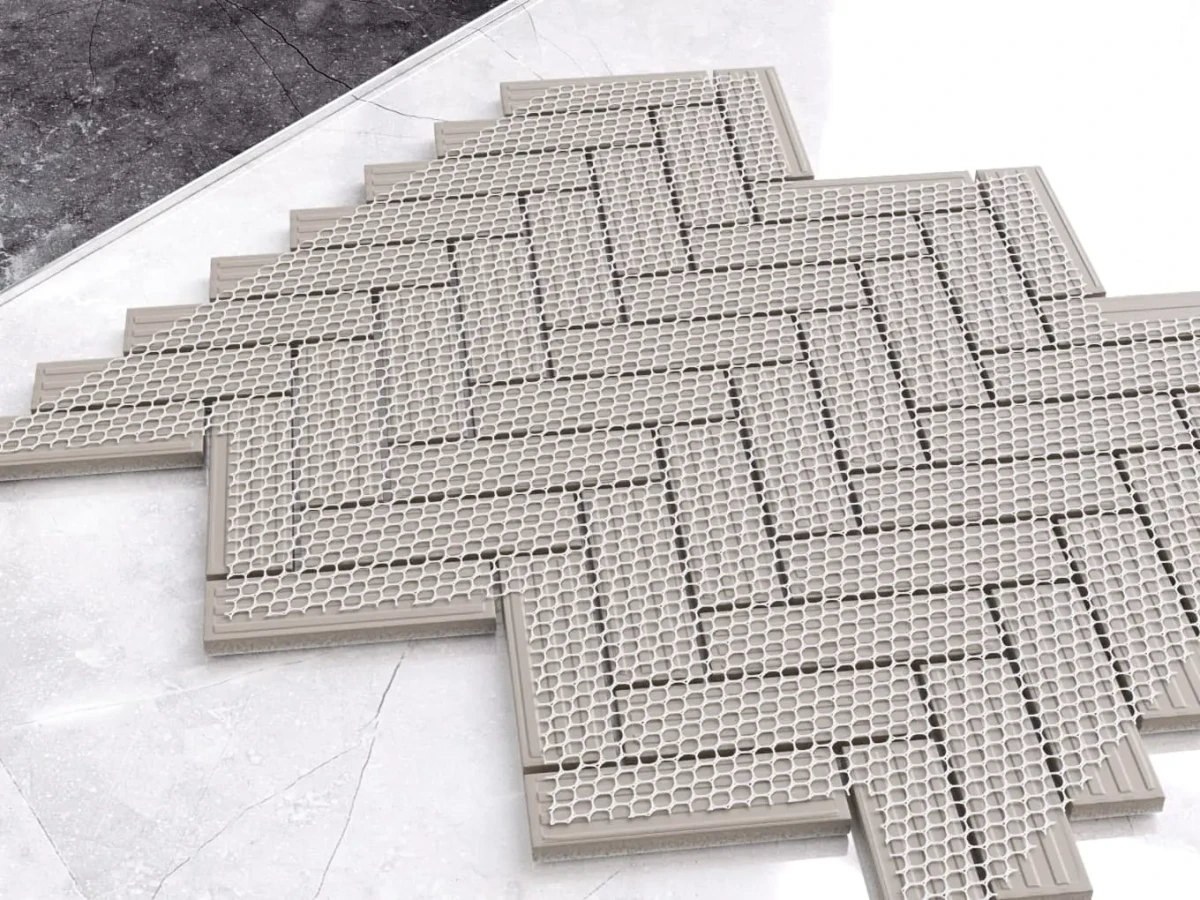 Mozaika ceramiczna mini chevron white połysk - szklanemozaiki.pl