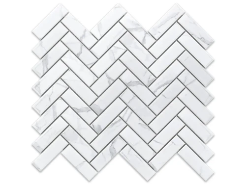MOZAIKA CERAMICZNA CHEVRON HERRINGBONE JODEŁKA CARRARA MATOWA
