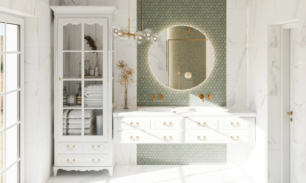 MOZAIKA CERAMICZNA HEKSAGON GREEN NORI  – dekoracyjne do wnętrz – Szklane Mozaiki