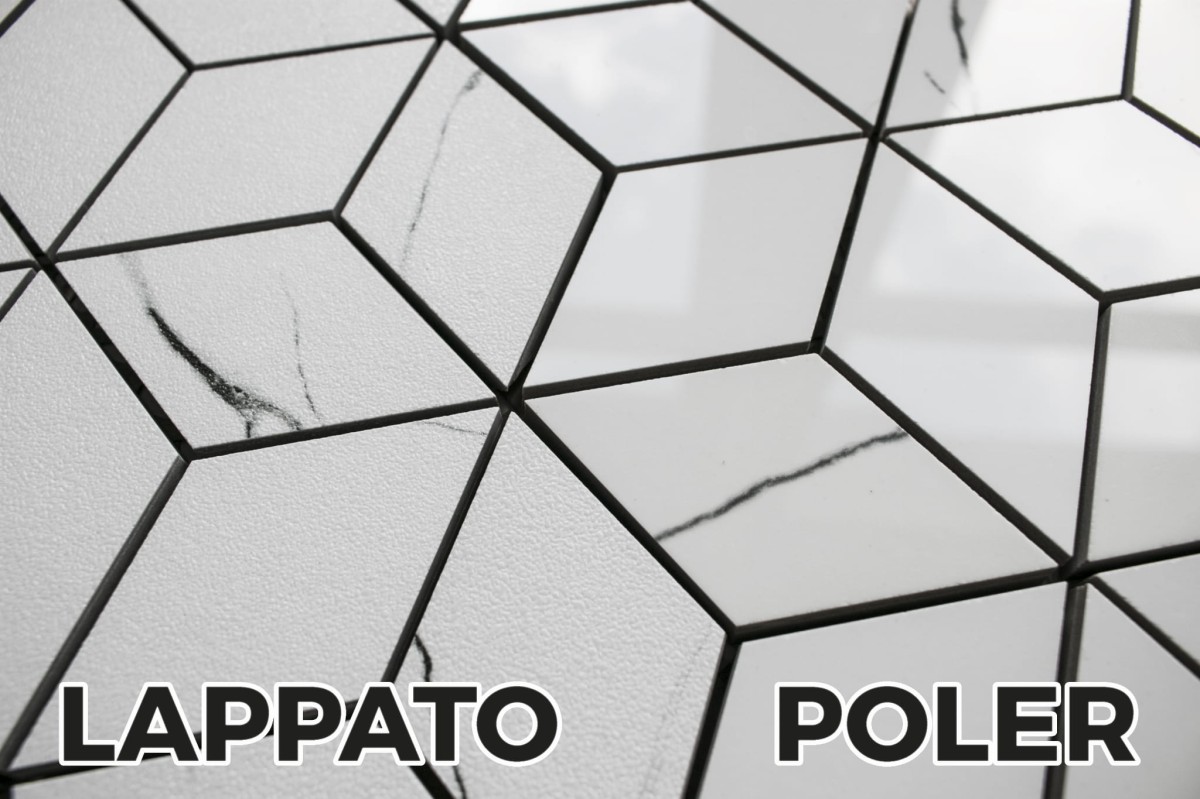 MOZAIKA GRESOWA DIAMOND ROMB CARRARA MARMUR – dekoracyjne do wnętrz – Szklane Mozaiki